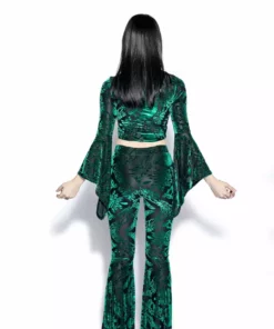 ACDC Green Baroque - Velvet Flared Pant