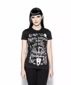 Blackcraft Cult Hail Satan And Eat Pizza - Women's Tee