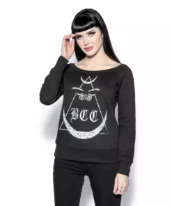 Blackcraft Cult Womens Moth Moon - Women's Scoop Neck Sweater