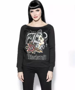 Blackcraft Cult Womens Bat Witch - Women's Scoop Neck Sweater