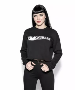 Blackcraft Cult Blackcraft Broom Logo - Women's Cropped Crewneck