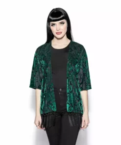 ACDC Green Baroque - Velvet Kimono