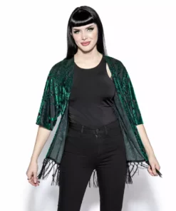 ACDC Green Baroque - Velvet Kimono
