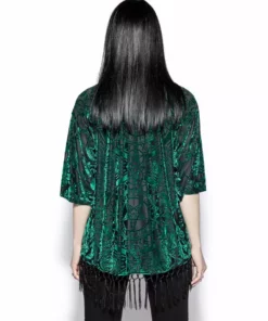ACDC Green Baroque - Velvet Kimono