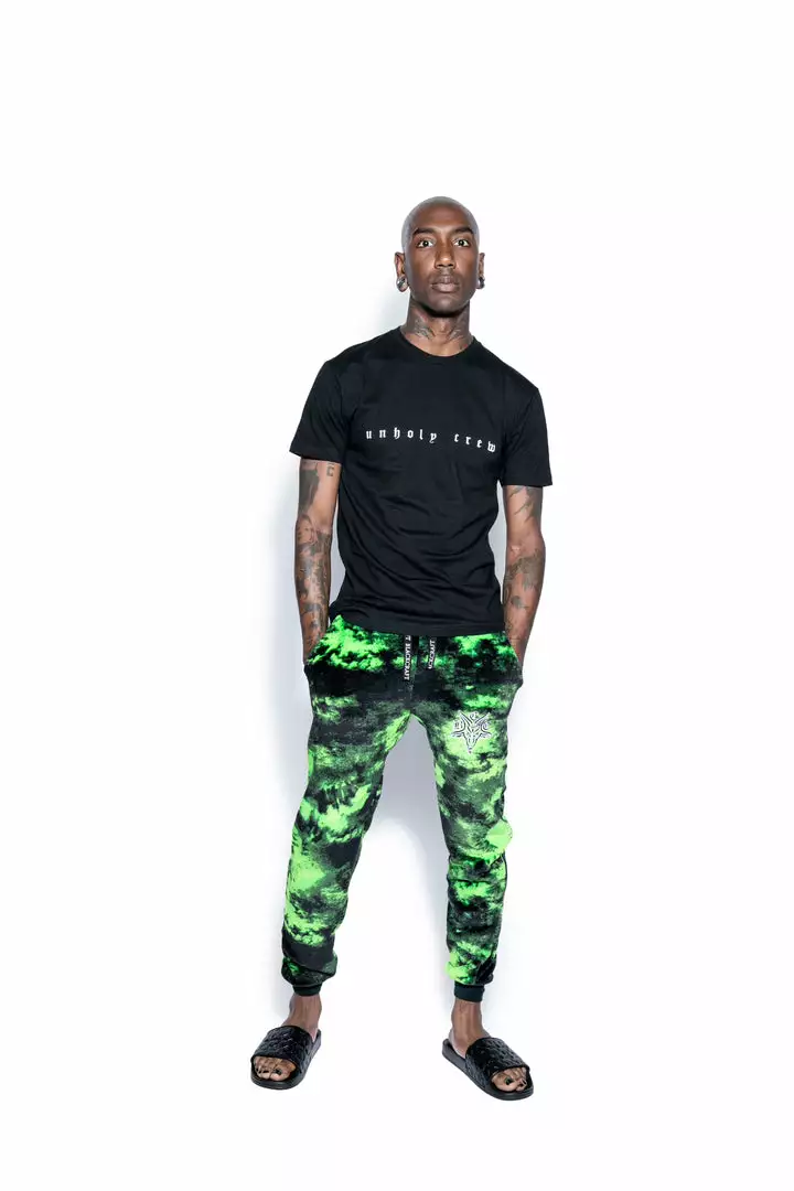 ACDC Green Lightning Dye - Unisex Cozy Joggers 6 ACDC Green Lightning Dye - Unisex Cozy Joggers