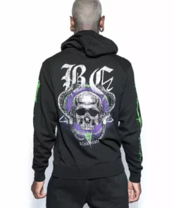 Blackcraft Cult Snake Skull - Hooded Pullover Sweater Mens