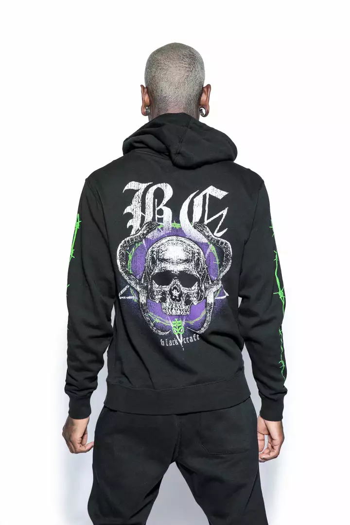 Blackcraft Cult Snake Skull - Hooded Pullover Sweater Mens 3 Blackcraft Cult Snake Skull - Hooded Pullover Sweater Mens