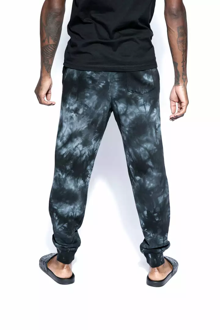 Blackcraft Cult Mens Bat Roost - Black Tie Dye Joggers 4 Blackcraft Cult Mens Bat Roost - Black Tie Dye Joggers