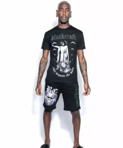Blackcraft Cult Snake Skull Sweat Shorts Mens