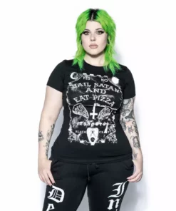 Blackcraft Cult Hail Satan And Drink Coffee - Women's Tee