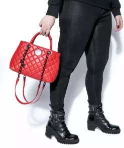 IDS Believe In Yourself - Red Quilted Satchel