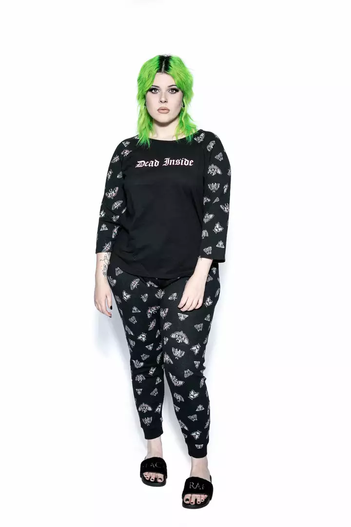 ACDC Pastel Death Moth - Women's Thermal PJ Set 3 ACDC Pastel Death Moth - Women's Thermal PJ Set