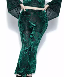 ACDC Green Baroque - Velvet Flared Pant