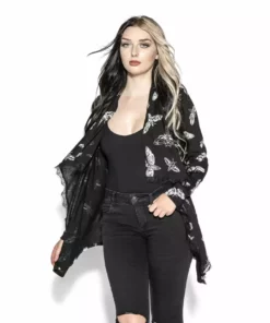 ACDC Death Moth - Black Cardigan Womens