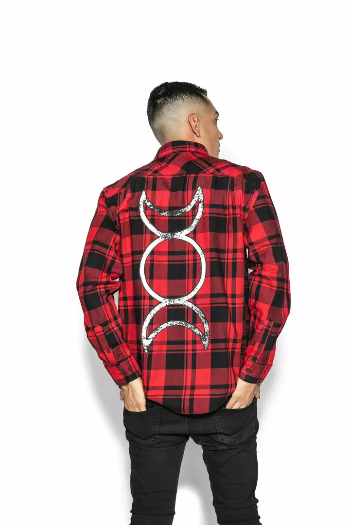 Blackcraft Cult Mens Triple Moon - Flannel 3 Blackcraft Cult Mens Triple Moon - Flannel