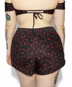 ACDC Womens Pentagram Rose Swim Shortie