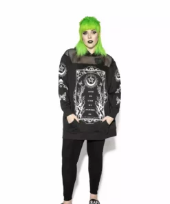 ACDC Love Me Like My Demons Do - Oversized Mesh Hoodie Womens