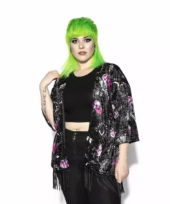 ACDC Dark Floral - Velvet Kimono
