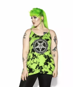 ACDC Womens Believe In Yourself - Green Lightning Dye Tank Top