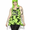 ACDC Dead Inside - Green Lightning Dye Tank Top Womens