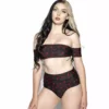 ACDC Pentagram Rose Off The Shoulder Swim Top