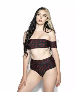 ACDC Pentagram Rose High Waist Swim Bottom
