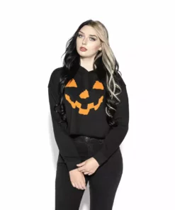 Blackcraft Cult Pumpkin - Women's Cropped Hoodie