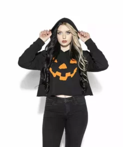 Blackcraft Cult Pumpkin - Women's Cropped Hoodie