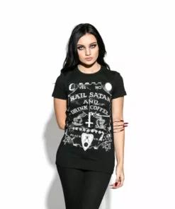 Blackcraft Cult Hail Satan And Drink Coffee - Women's Tee