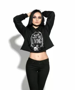 Blackcraft Cult Never Trust The Living - Women's Cropped Hoodie Womens