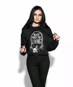 Blackcraft Cult Never Trust The Living - Women's Cropped Hoodie Womens
