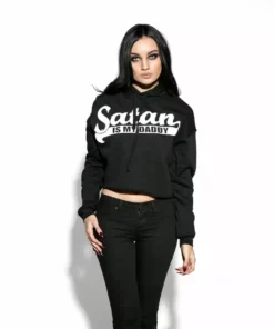 Blackcraft Cult Satan Is My Daddy - Women's Cropped Hoodie