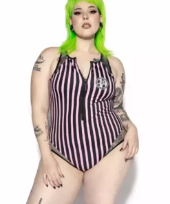 ACDC Womens Sinner Pink Stripe One Piece