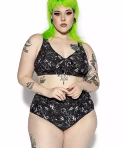 ACDC Tropic Gothic Tie Front Bikini Top Womens