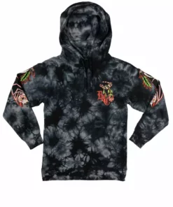Blackcraft Cult Bats Roost - Black Tie Dye Hooded Pullover Mens