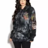 Blackcraft Cult Bats Roost - Black Tie Dye Hooded Pullover Mens