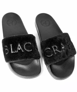 HK East Blackcraft Faux Fur - Premium Pool Slides