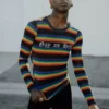 ACDC Mens Gay As Hell - Rainbow Long Sleeve Mesh Top