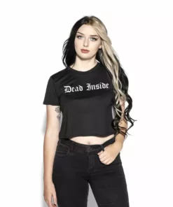 Blackcraft Cult Womens Dead Inside - Flowy Crop Tee