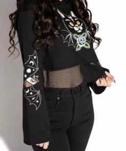 ACDC Frickin' Bats - Wide Sleeve Crop Hoodie