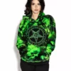 ACDC Womens Believe In Yourself - Green Lightning Dye Cozy Pullover