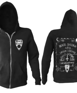 Blackcraft Cult Hail Satan And Drink Coffee -Zip Up Hoodie