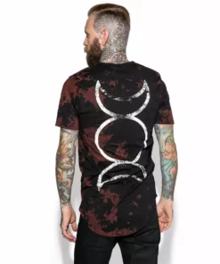 Blackcraft Cult Triple Moon Bleach Wash- Unisex Tall Tee Mens