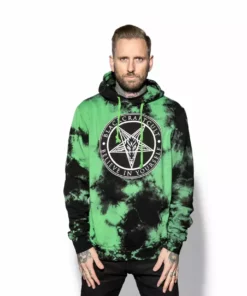 ACDC Believe In Yourself - Green Lightning Dye Hooded Pullover Mens