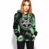 ACDC Believe In Yourself - Green Lightning Dye Hooded Pullover Mens