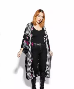 ACDC Womens Dark Floral Long Duster - Kimono