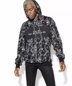 ACDC Demons Print - Color Block Hooded Pullover 10 ACDC Demons Print - Color Block Hooded Pullover