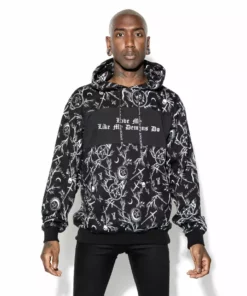 ACDC Demons Print - Color Block Hooded Pullover 11 ACDC Demons Print - Color Block Hooded Pullover