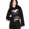 ACDC Nocturnal - Wide Sleeve Crop Hoodie Womens