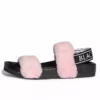 HK East Womens Esme - Pink Staple Faux Fur Slide